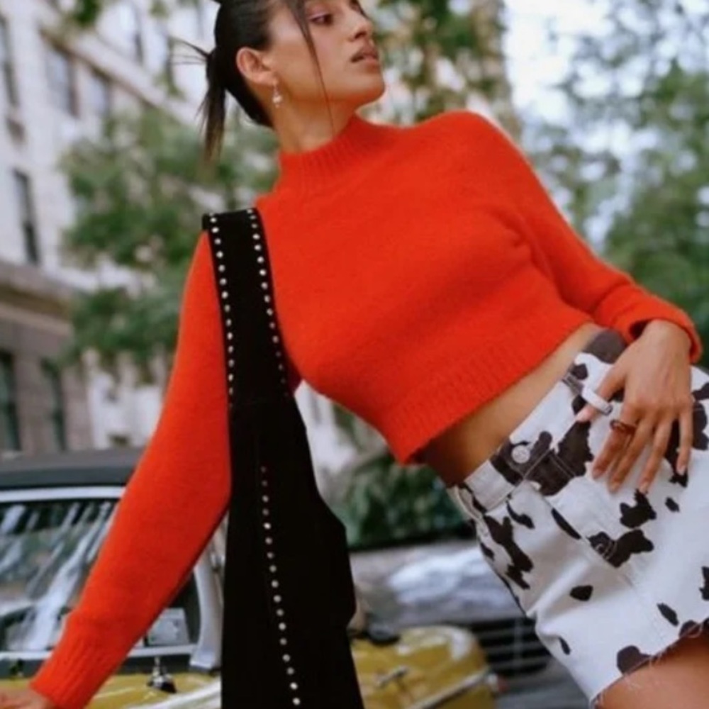 Urban Outfitters Mock Neck Orange Sweater